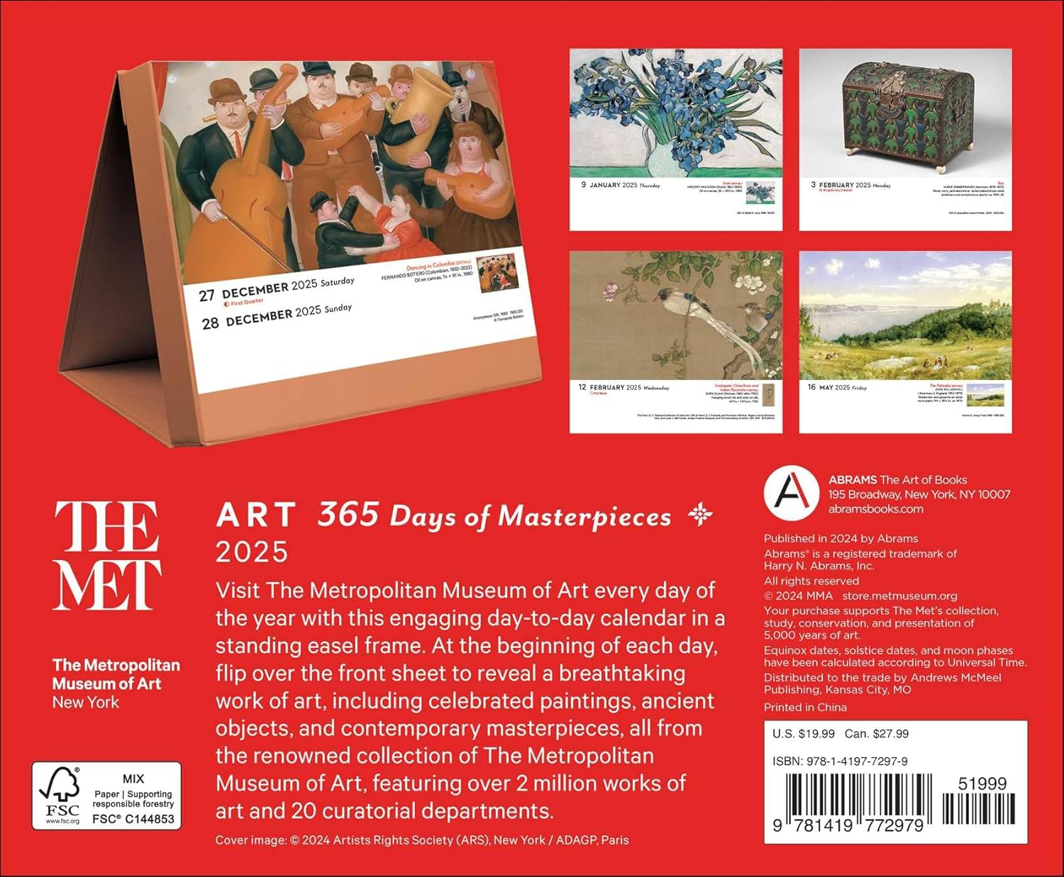 Art: 365 Days of Masterpieces 2025 Day-To-Day Calendar image number 4