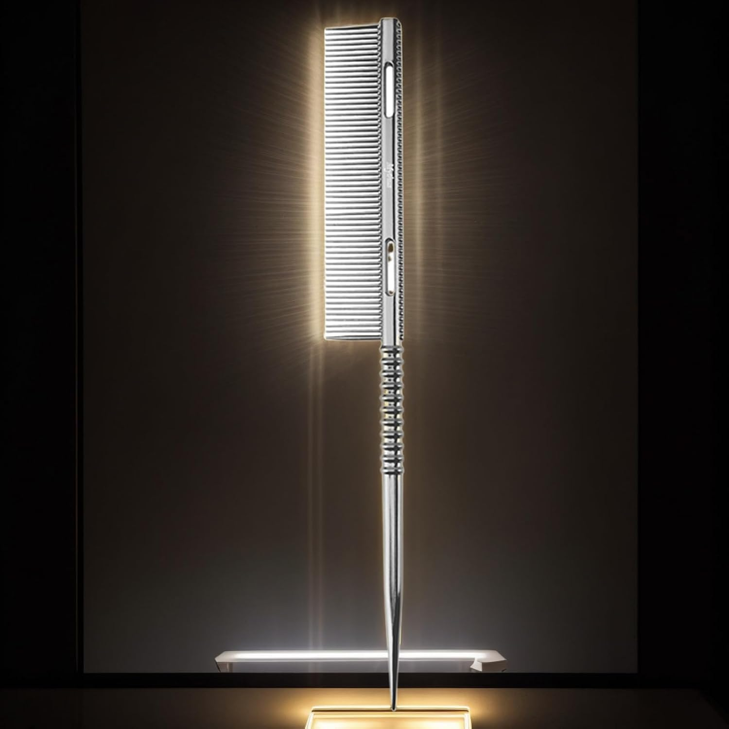 Tail Comb | Fine Tooth Parting Tip Hair Brush | Detangling Styling Tool Lightweight Ergonomic Salon Styling Tool for Mom Girlfriend - Rose Gold image number 2