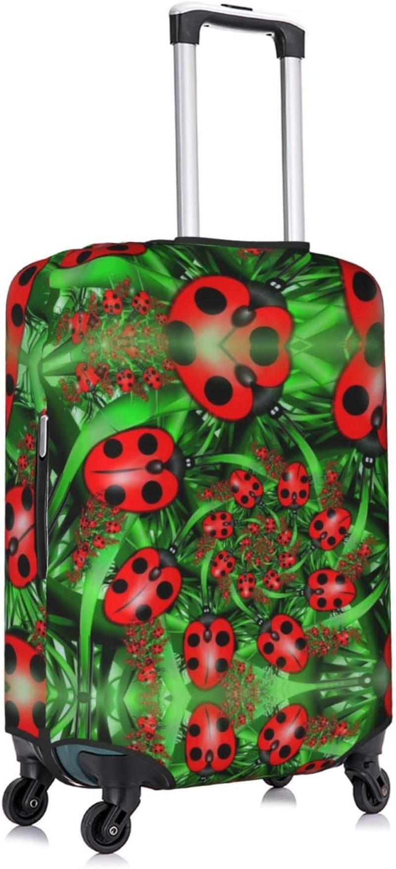 Obabo Dog Family Travel Luggage Cover,Washable Suitcase Cover Protector Anti-Scratch Suitcase Cover Fits 18-32 In, Red Ladybug, S image number 5