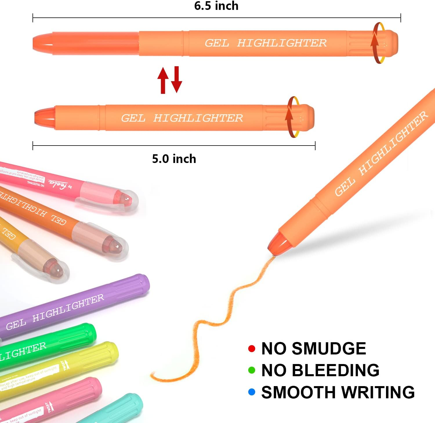 Feela Bible Highlighters, 8 Assorted Colours Gel Highlighters, No Bleed Dry Highlighter Marker Pens Study Kit, Great for Journaling, Highlighting and Studying image number 3