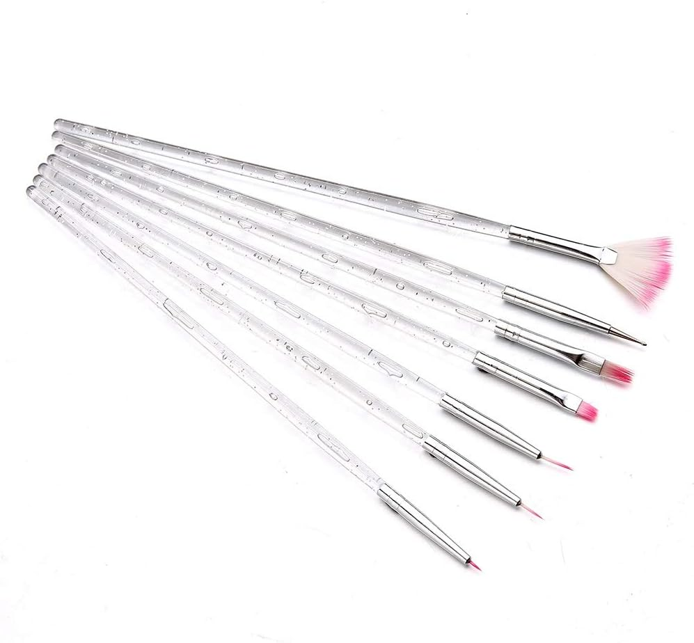 7PCS Nail Art Brush Acrylic Painting Drawing Carving Pen Manicure Tool Set 19Cm Zhengpingpai image number 2