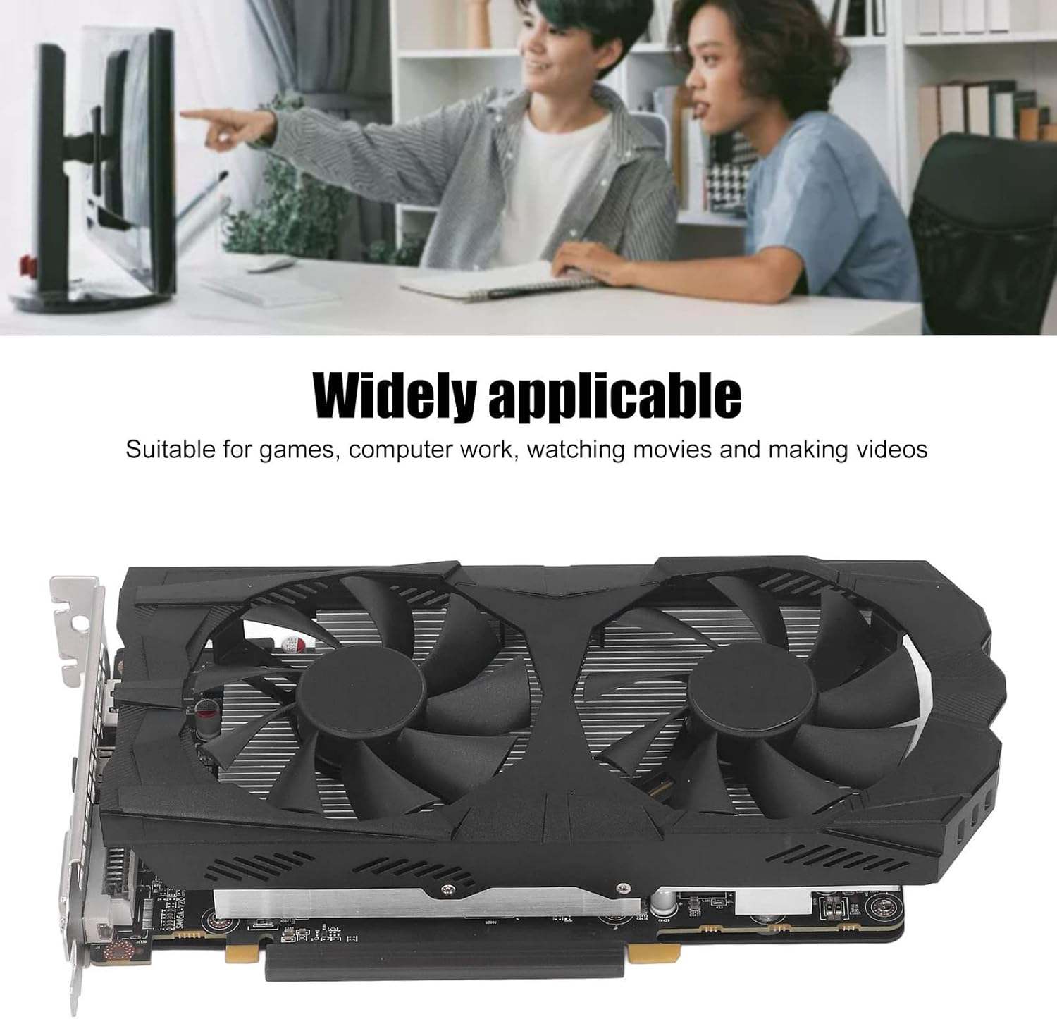 RX580 8GB 256BIT DDR5 Graphics Card, Desktop Video Card with PCIE 3.0 16X Slot, HDMI, DVI, DP, Cooling Dual Fans (RX580 8G D5) image number 5