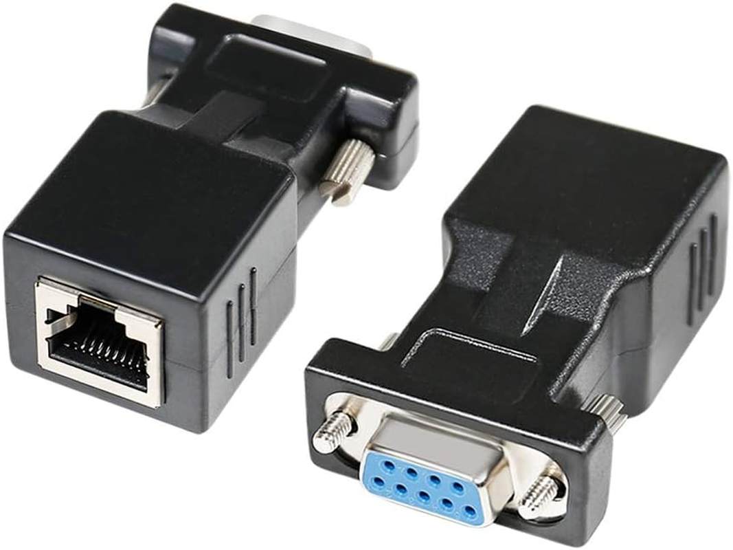 DTECH RS232 DB9 to RJ45 Serial Adapter DB-9 Female to RJ-45 Female and DB9 Male to RJ45 Female Ethernet Converter (2 Pack, DB9-F to RJ45-F and DB9-M to RJ45-F) image number 4