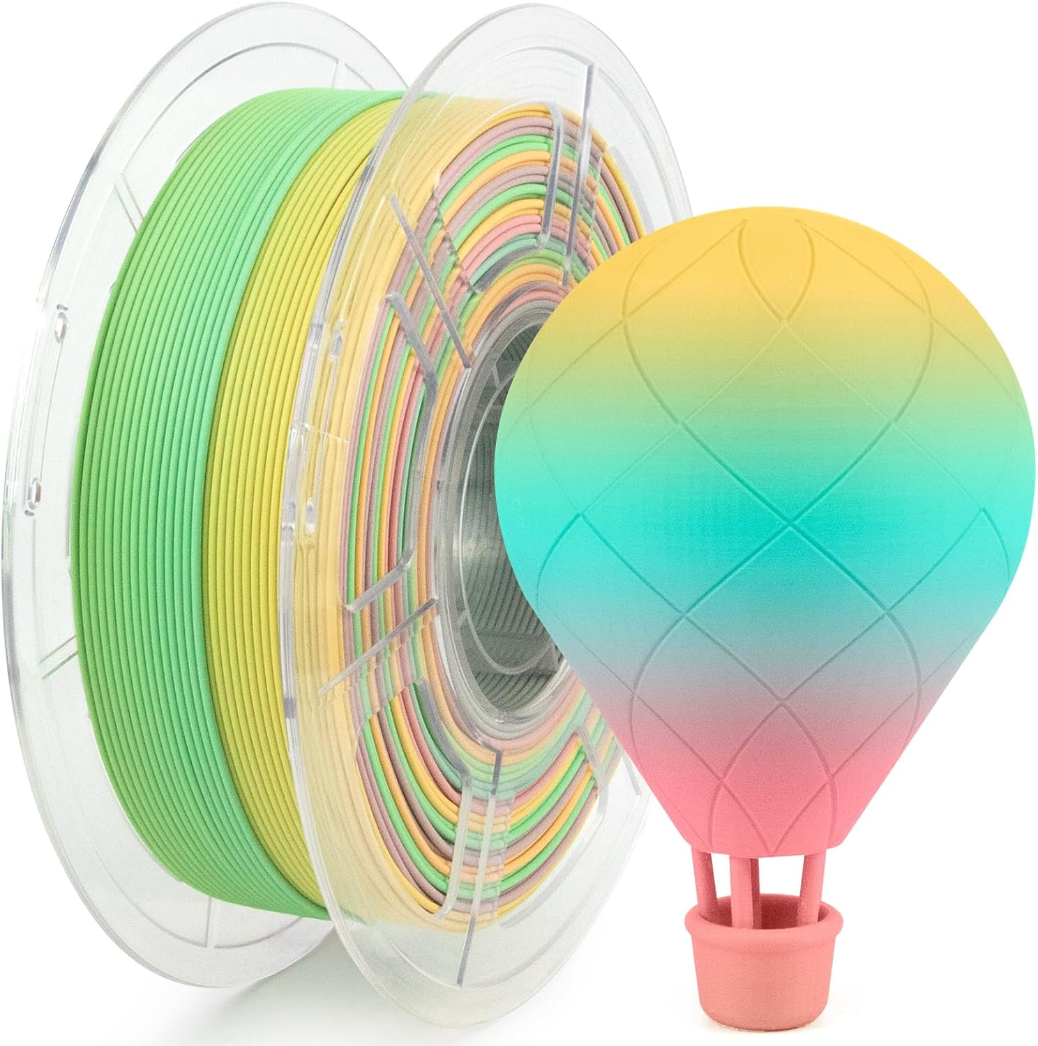 Isanmate 3D Printer Filament Rainbow Filament, 1.75Mm Multicolor Gradient Filament, Smooth Printing with Dimensional Accuracy &plusmn;0.02Mm, 1KG Spool for FDM 3D Printers