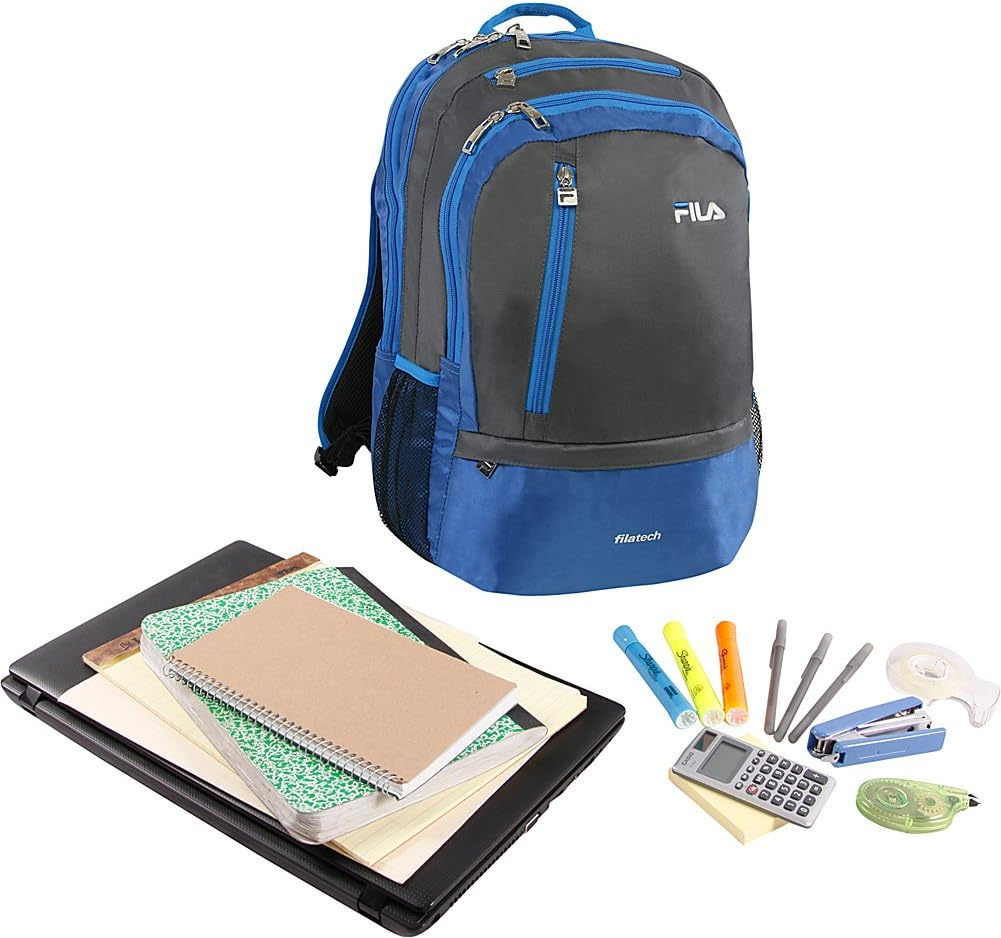 FILA Duel School Laptop Computer Tablet Book Bag, Teal, One Size, Duel Tablet and Laptop Backpack