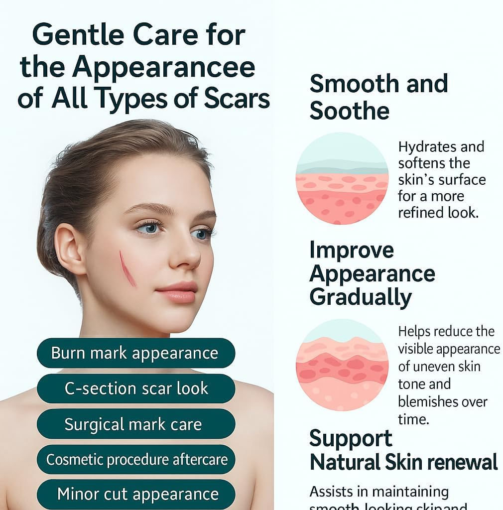 Organic Natural Tummy Leg Facial Scar Cream Pimples Stretch Marks Remove -Strong Effective Acne Scar Removal Cream,Lightweight Daily Moisturizer for Face & Body, Fast Absorbing, Non-Greasy Hydration, Gentle Skincare for All Skin Types &ndash; 50 Ml / 1.7 Fl Oz image number 5