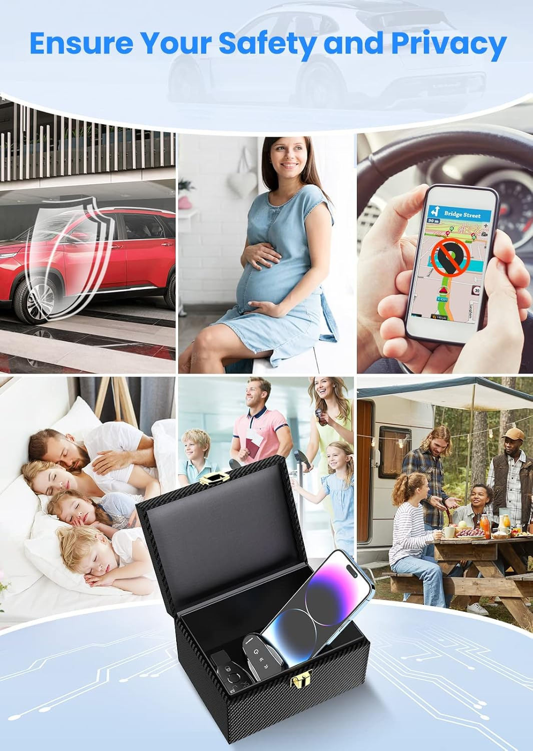 Lanpard Faraday Box with Faraday Pouch 2 Pack, Keyless Entry Car Key Safe Protector RFID Anti-Theft Signal Blocking Cages image number 5