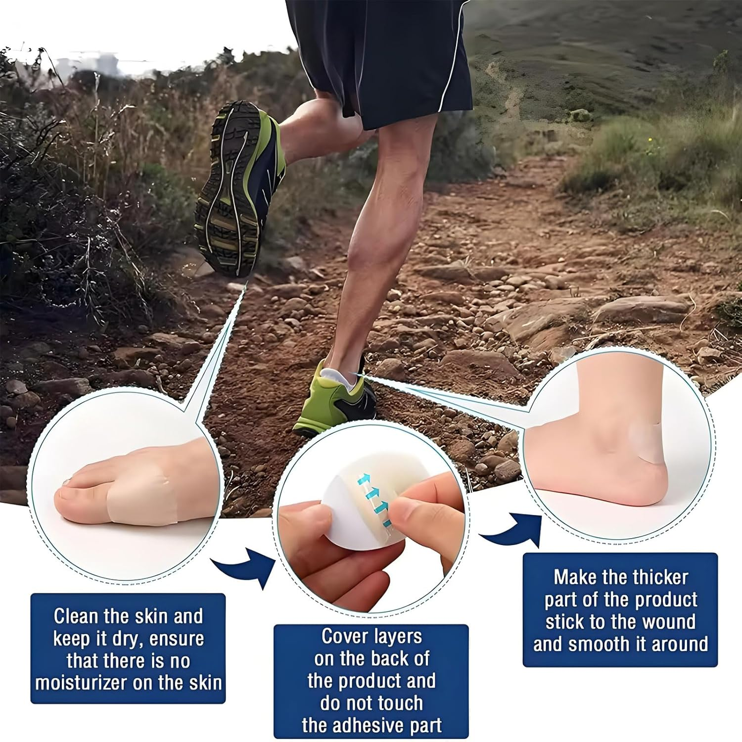 40 Pcs Blister Bandages for Feet, Invisible Hydrocolloid Bandages Hydrocolloid Patch,Blister Cushions, Waterproof Bandages for Foot, Toe, and Heel Prevention and Recovery image number 4