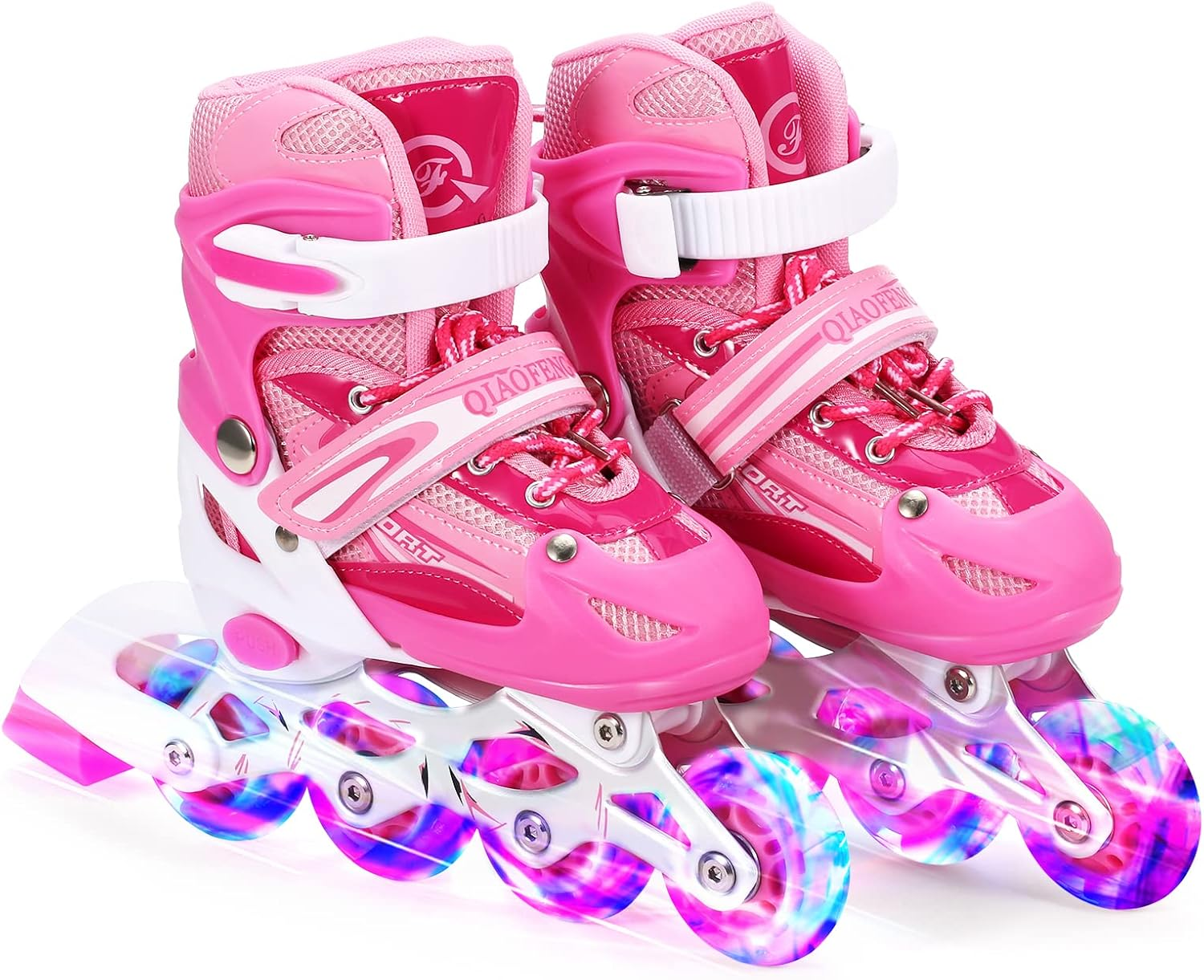 LAPOOH Adjustable Illuminating Inline Skates with Light up Wheels for Kids and Adults for Girls and Boys Men and Women image number 1