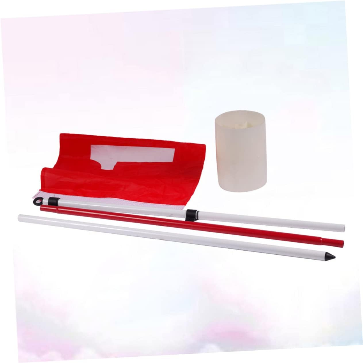 CORHAD 5 Section Flag Pole Set Golf Hole Cup Flag Stick for Yard Practice Realistic Putting Green Flagstick Cup for Outdoor Sports image number 3