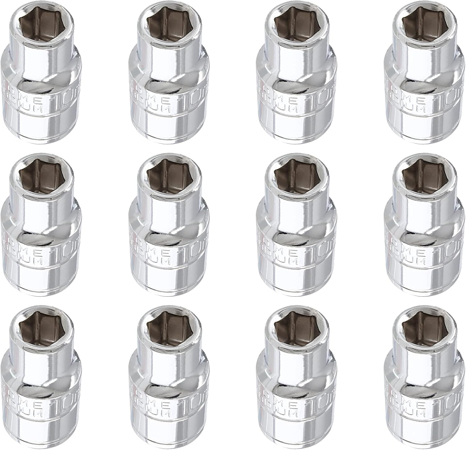 12 Pcs 1/4 Inch Drive 6 Point Socket, Metric Shallow Socket, 10Mm image number 3