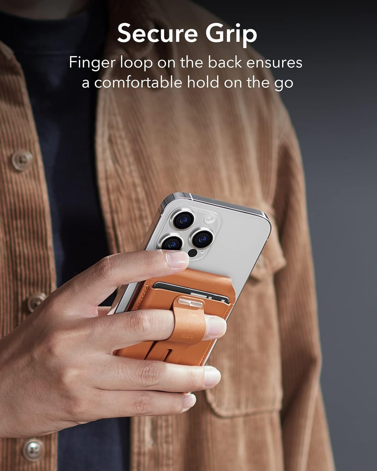 ESR for Magsafe Wallet with Full Find My Functionality, Magnetic Geo Iphone Wallet, up to 3,000G Magnet Strength, with Adjustable Stand, for Iphone 16/15/14/13/12 Series, Brown image number 2