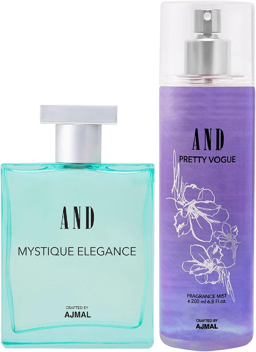 AND Mystique Elegance Eau De Parfum 100ML & Pretty Vogue Body Mist 200ML Pack of 2 for Women Crafted by Ajmal