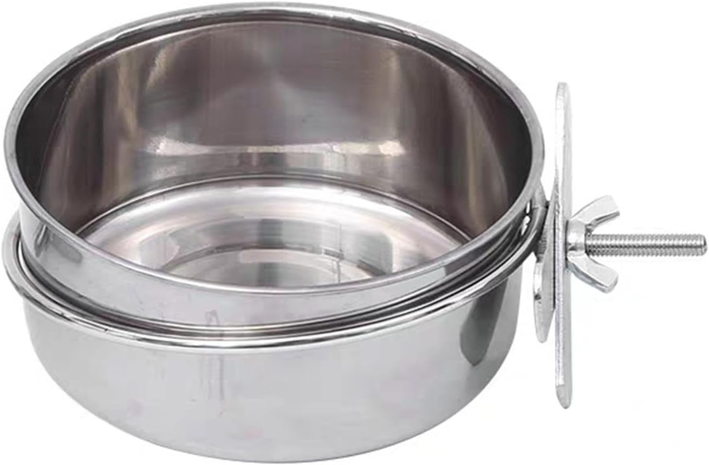 Jinhxofs Feeding Bowl for Birds Stainless Steel with Fastening Safe and Stable Easy to Clean for Budgies Parrots and Small Birds, Diameter 10Cm