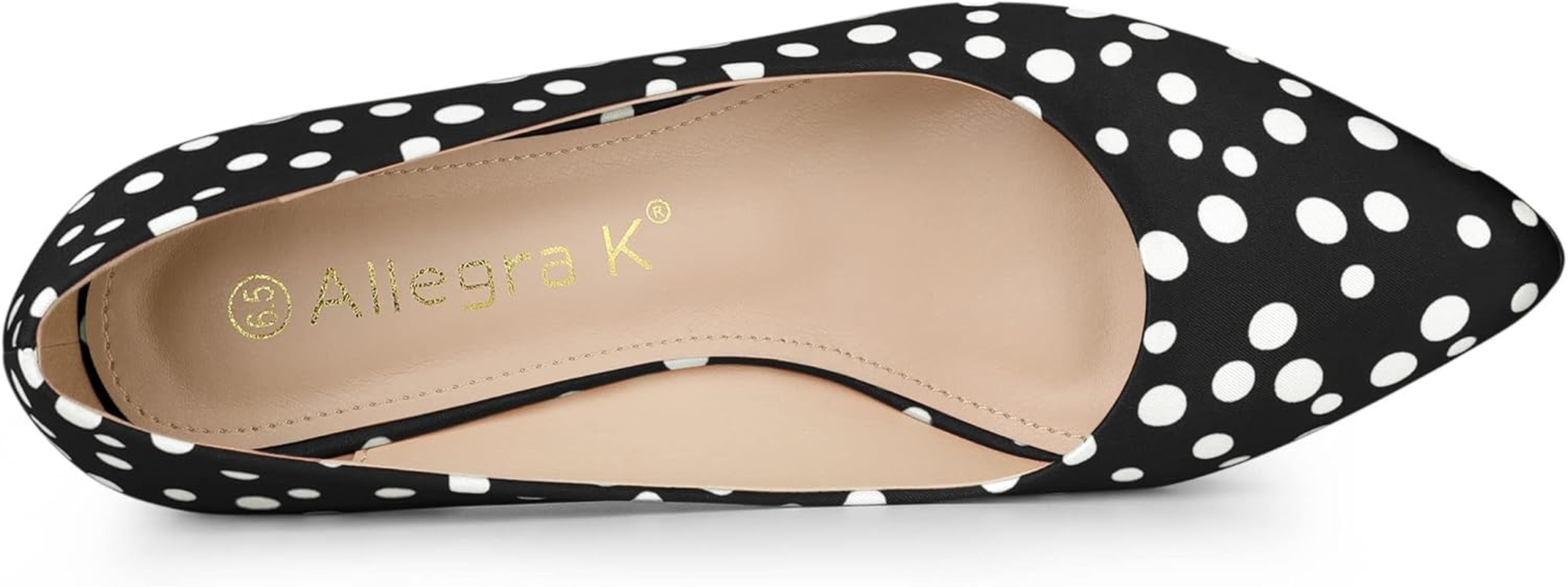 Allegra K Women'S Pointed Toe Polka Dots Stiletto Heels Pumps image number 3