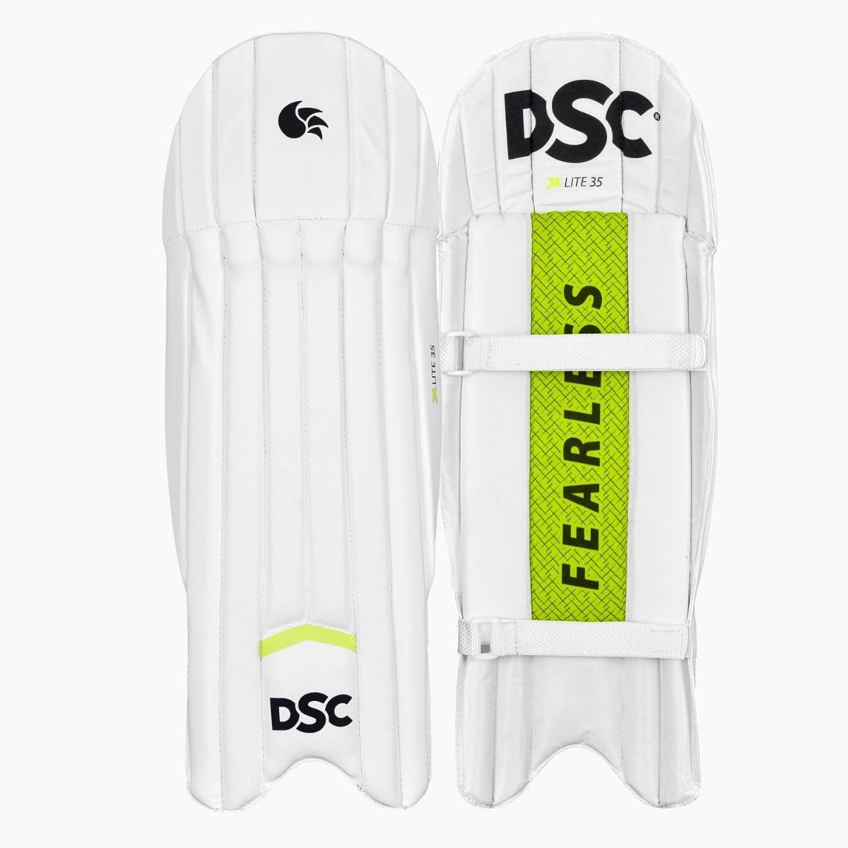 DSC Xlite 35 Cricket Wicket Keeping LEGGUARD | Color: White | Size: Mens | Material: Premium PU | PU Facing | Bolsters | Highly Comfortable & Perfect image number 1