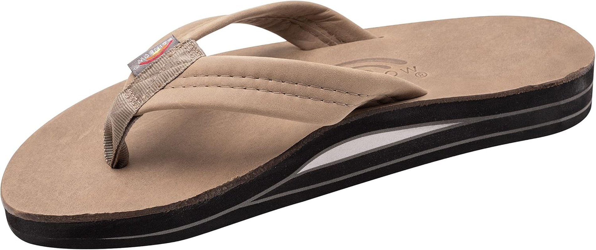 Rainbow Sandals Mens Luxury Leather - Double Layer Arch Support with 1" Strap image number 7
