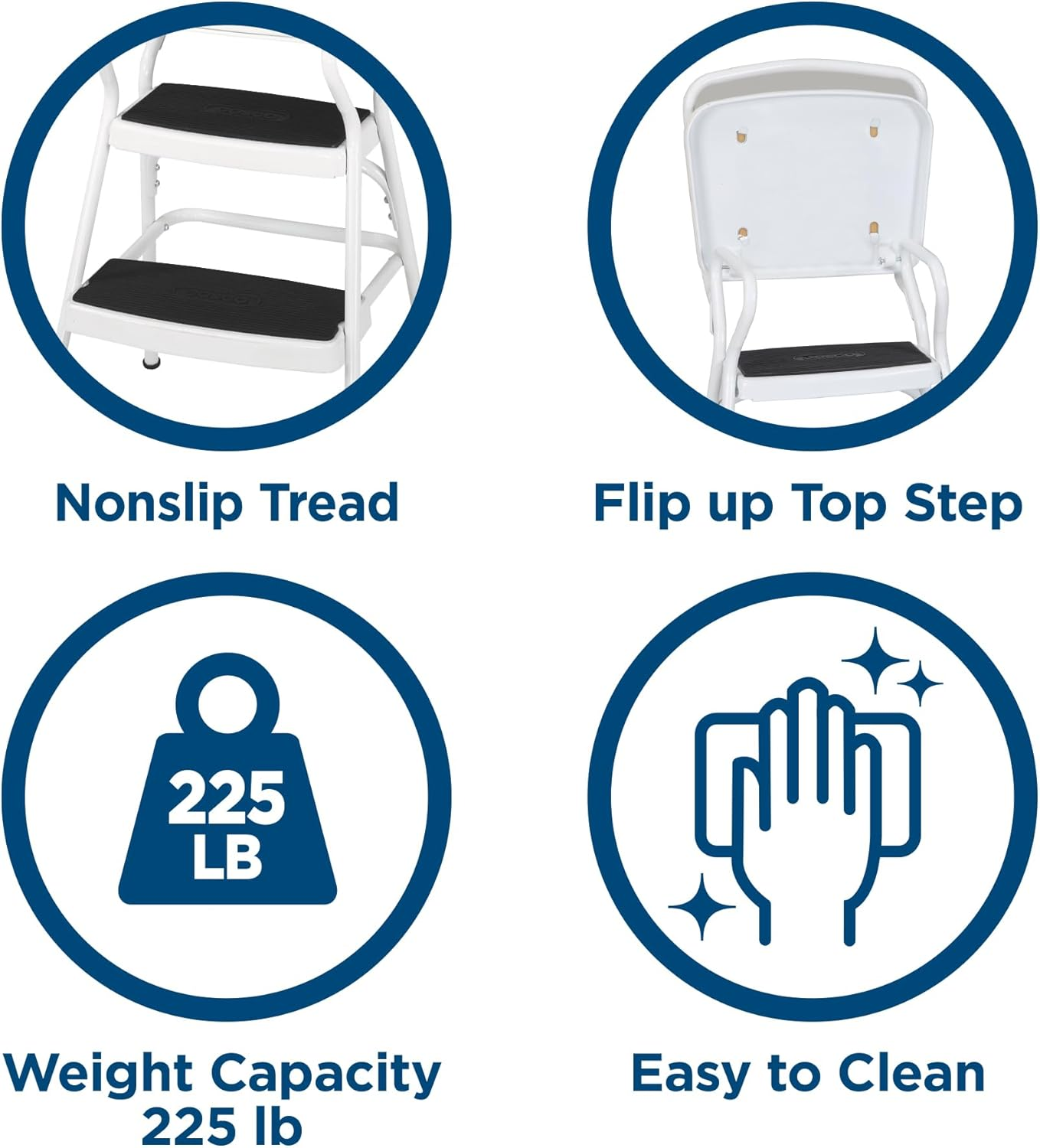 Cosco 11-130WHT Chair/Step Stool, White image number 4