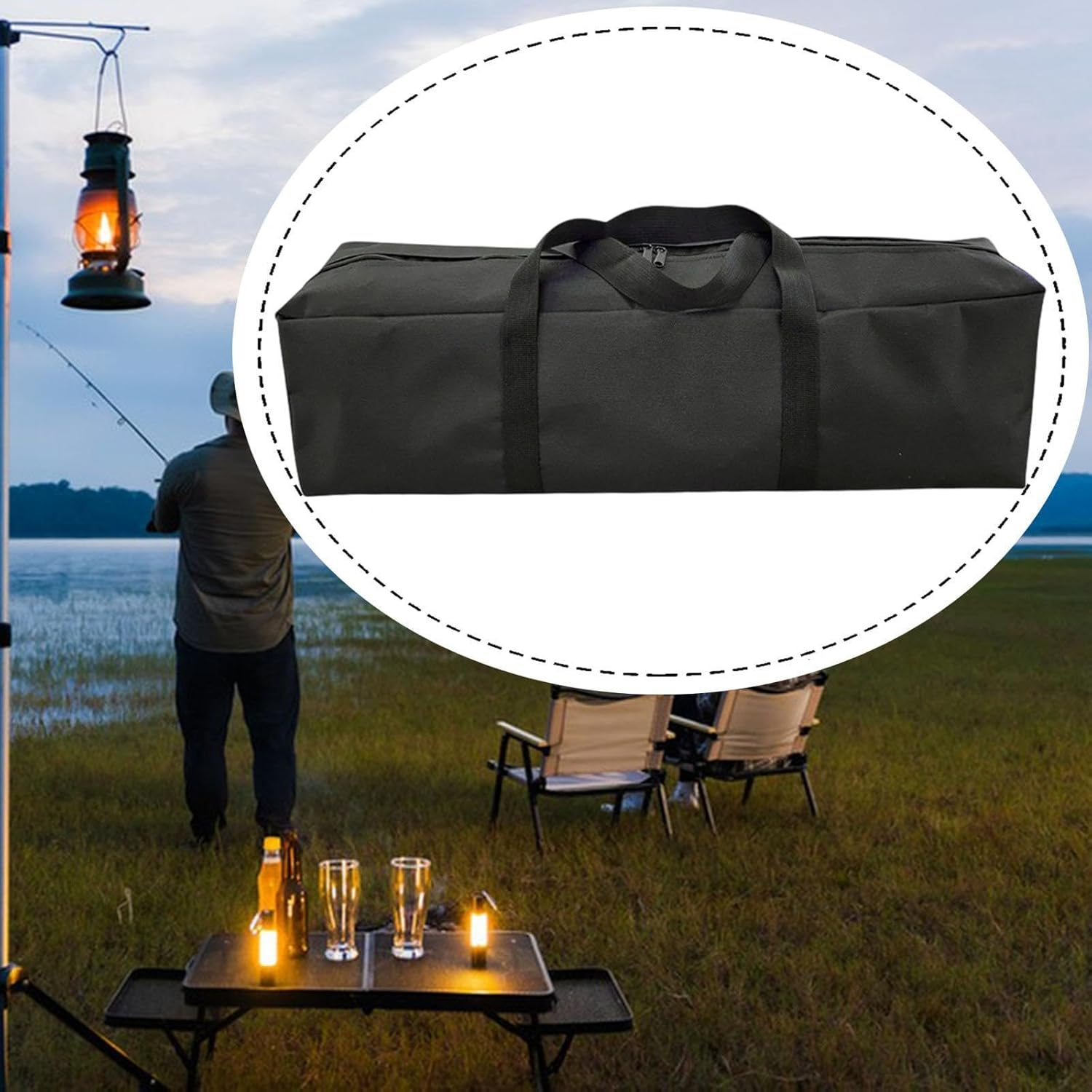 CAQYPVH Storage Bag for Camping Equipment, Organizer for Camping Equipment, Small Items Bag, Water-Repellent, Tent Storage Bag for Tripod, as Described, Length 110Cm image number 1