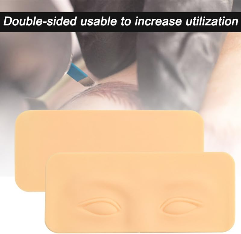 10Pcs Eyebrow Practice Skins, 3D Permanent Makeup Silicone Fake Skin, Microblading Supplies No Ink Tattoo Practice Skin Kit for Tattoo Beginners and Experienced Artists image number 1