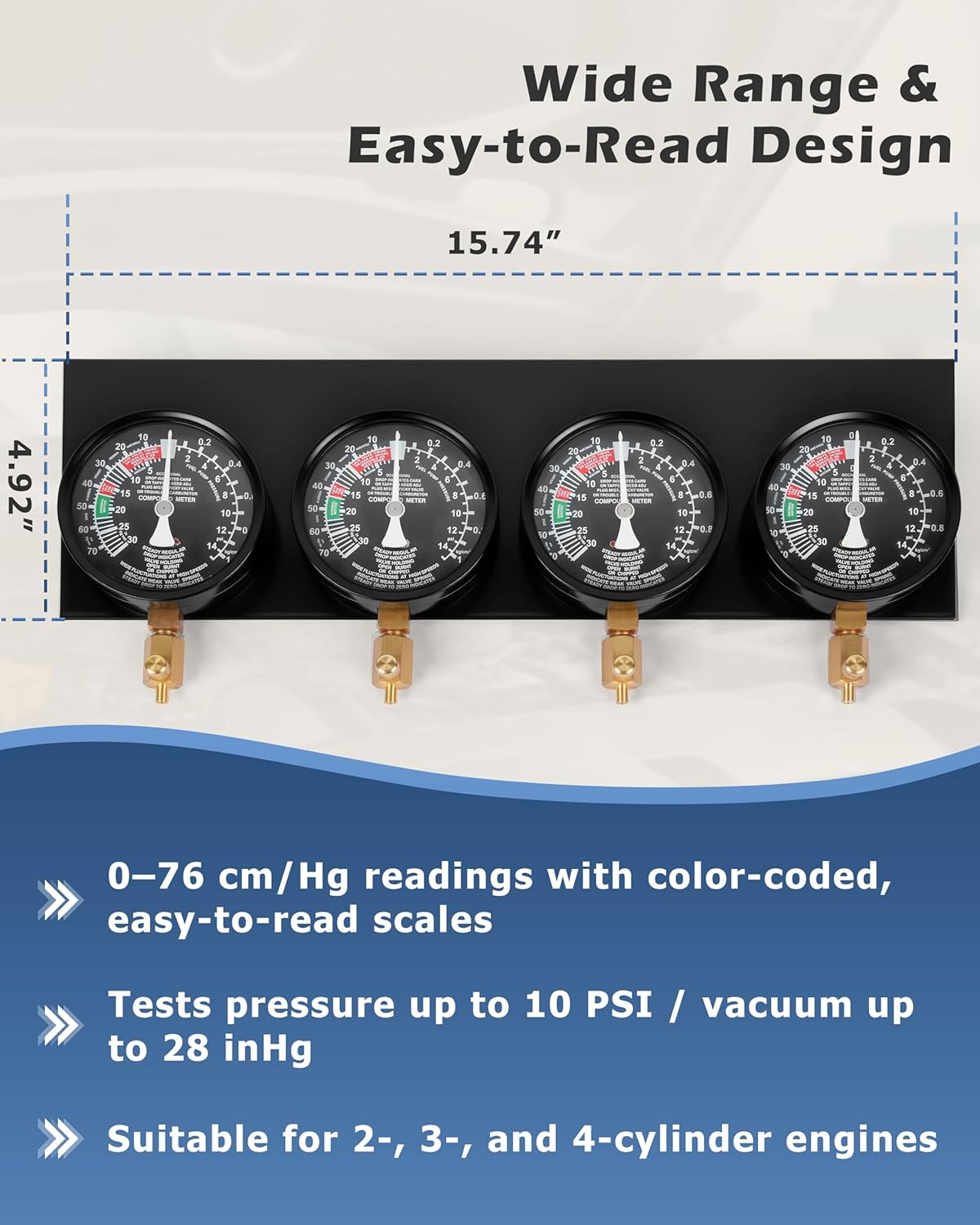 Motorcycle Fuel Vacuum Carburetor Synchronizer Carb Sync Gauge Fit Honda Yamaha