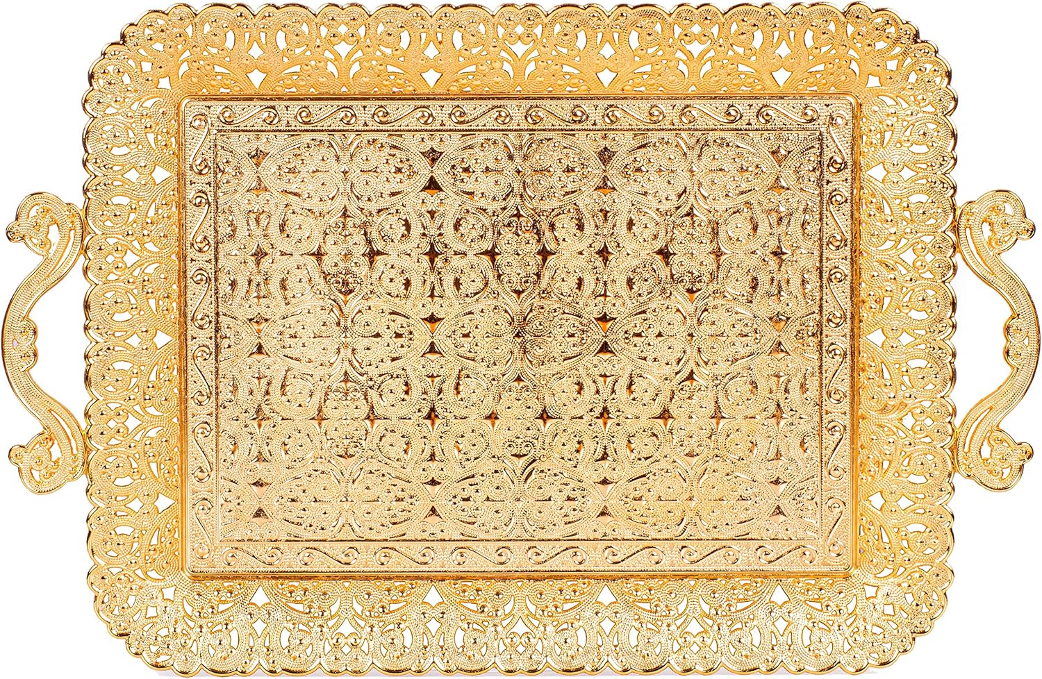 Alisveristime Turkish Ottoman Coffee Tea Beverage Serving Square Tray (Copper) image number 7