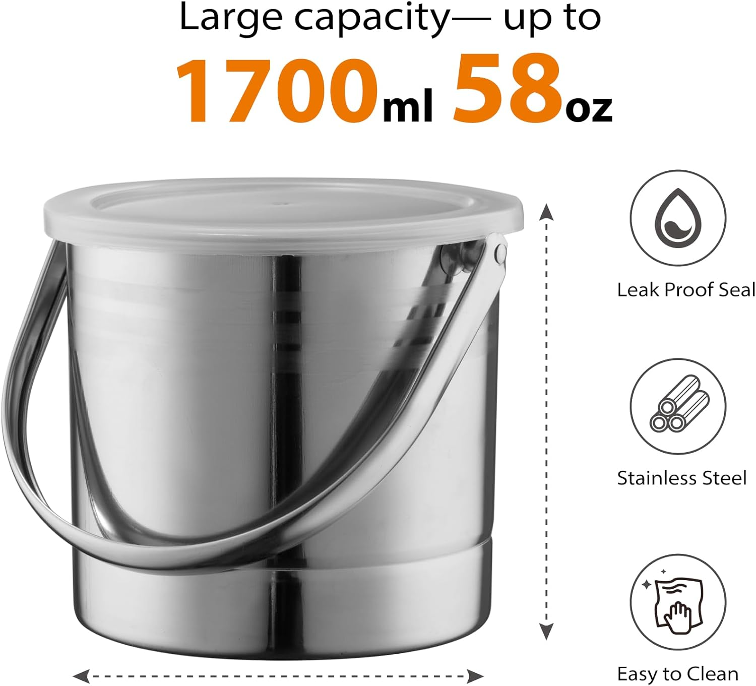 QITIUNLXY Paint Brush Cleaner Tools- Stainless Steel Brush Washer with Removable Strainer & Dust-Proof Lid, Large Capacity Rinse Cup 58 Oz for Oil/Acrylic/Watercolor Brushes image number 4