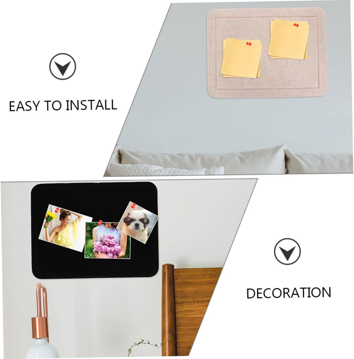 Tofficu 2Pcs Classroom Pin Board Felt Bulletin Board Memo Pushpins Wall Organizer for Office image number 3