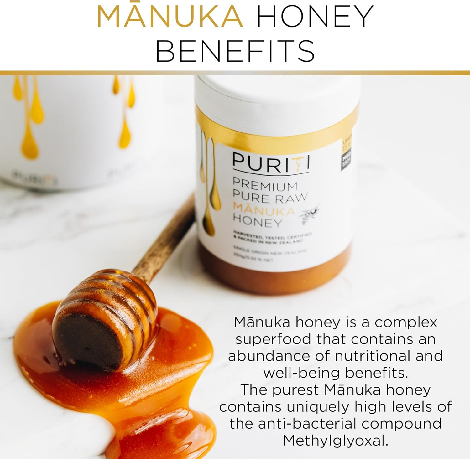 PURITI Manuka Honey Lozenges - Premium Throat Soothers for Coughs & Sore Throats - Genuine New Zealand Raw Manuka Honey Flavor - Certified UMF12+ MGO 400+ (16 Pack) image number 5