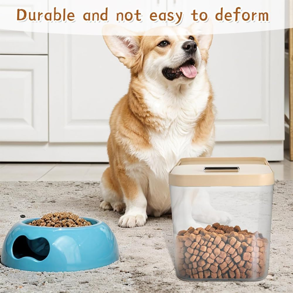 2 Pack Airtight Dog Food Storage Container, Clear Pet Dogs Foods Storage Bin,With Measuring Cup,Plastic Storage Bucket,Keep Dry Food Fresh,For Pet Dog,Cat,Bird,And Rabbit Foods image number 5
