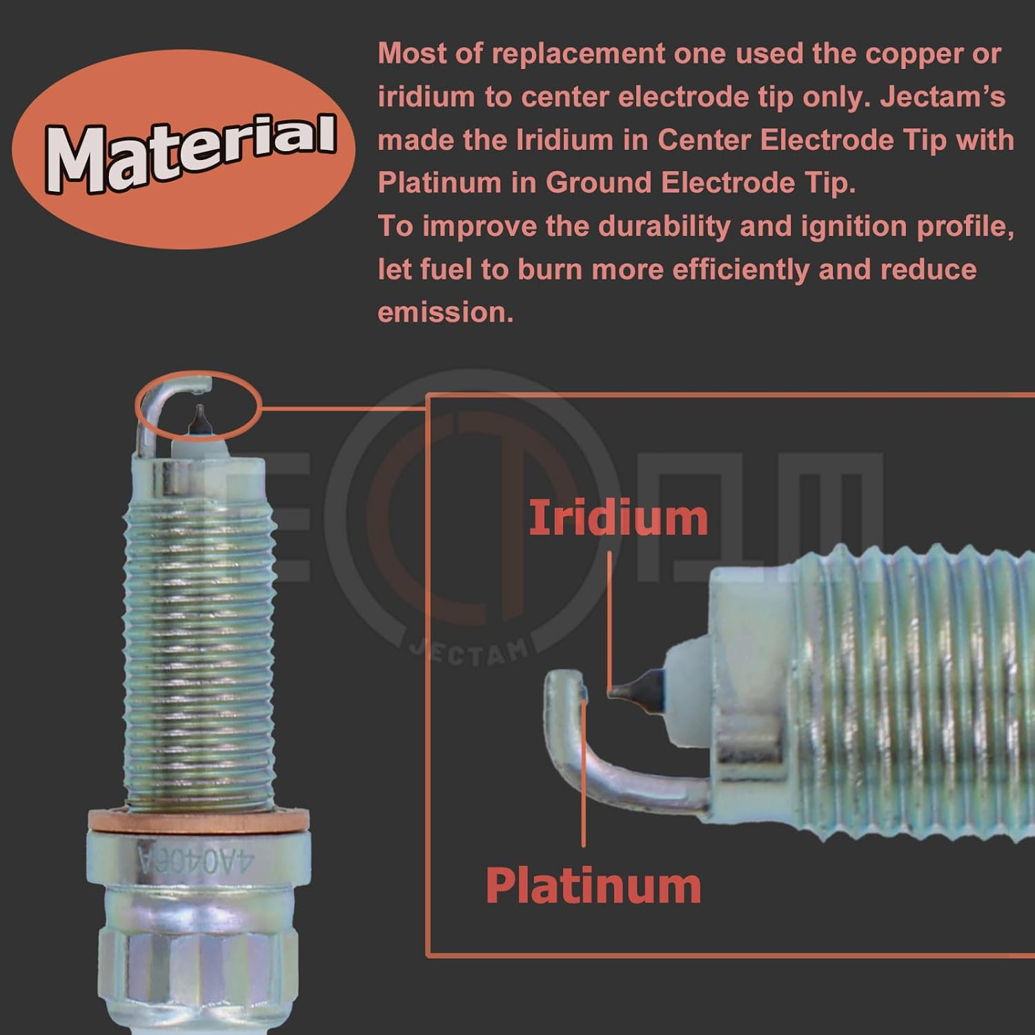 Jectam Platinum Iridium Spark Plug 12120040551 SILZKGR8B8S 4PCS Compatible with 230I 330I 340I 430I 440I 530I 540I 640I 740I X1 X2 X3 X4 image number 6