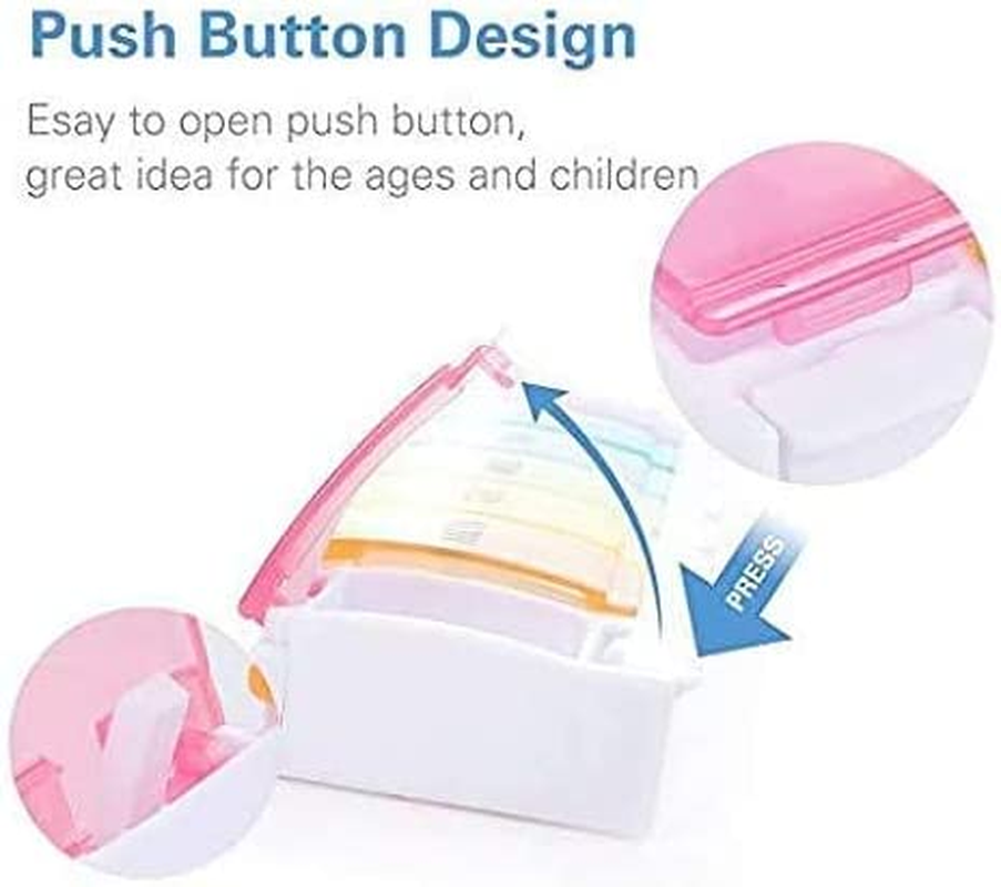 7 Day Pill Organizer, Large Push Button Weekly Pill Box for Pills/Vitamin/Fish Oil/Supplements image number 4