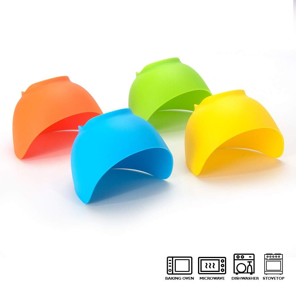 Tongke 4 Pack Silicone Egg Poacher - Non-Stick, BPA Free, Multi-Purpose, Microwave & Stovetop Safe, 3.9X2.7In, Multiple Colors image number 6