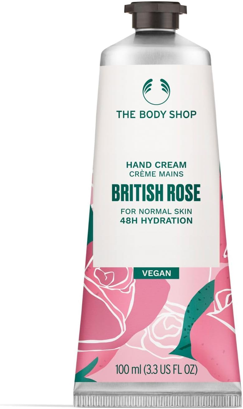The Body Shop British Rose Hand Cream &ndash; Fresh Dewy Fragrance, On-The-Go Hydration & Protection &ndash; 100 Ml (3.3 US Fl Oz)