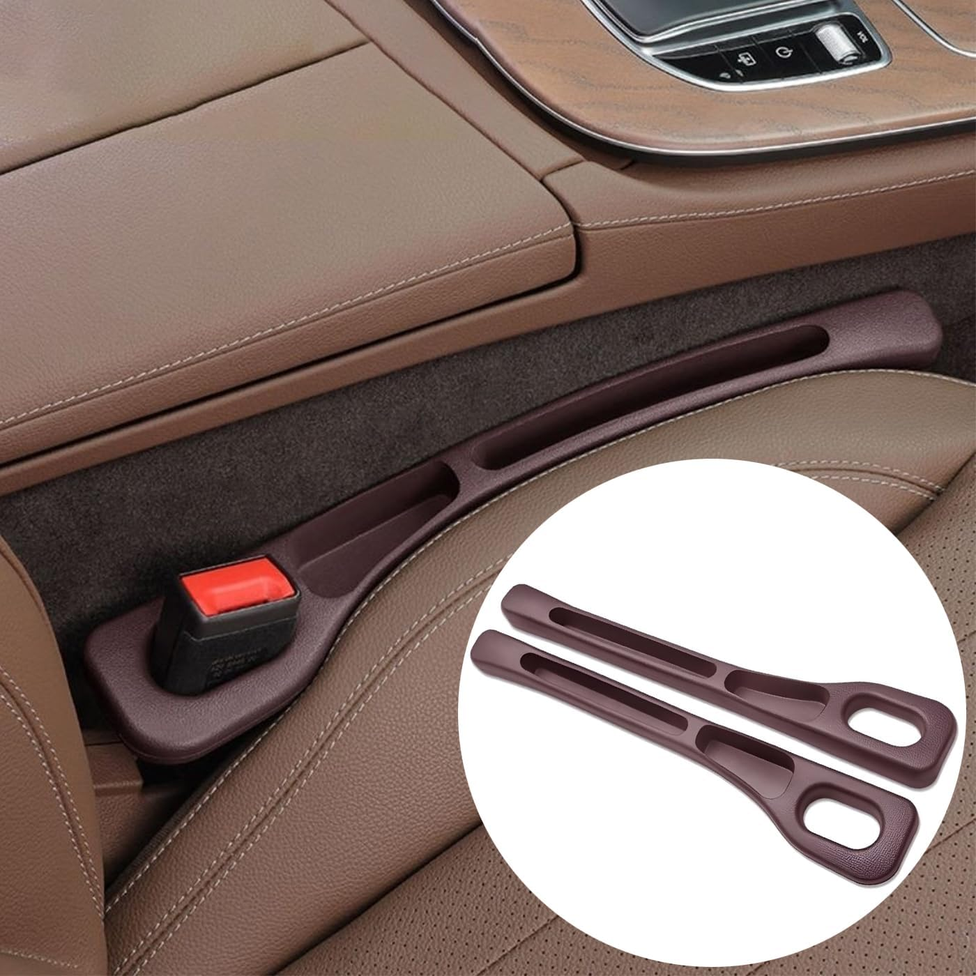 Car Seat Gap Filler of 2, Soft Foam Multifunctional Seat Side Gap Filler with Phone Holder Organizer Fill the Gap between Seat and Console Stop Things from Dropping Drop Blocker (Black)