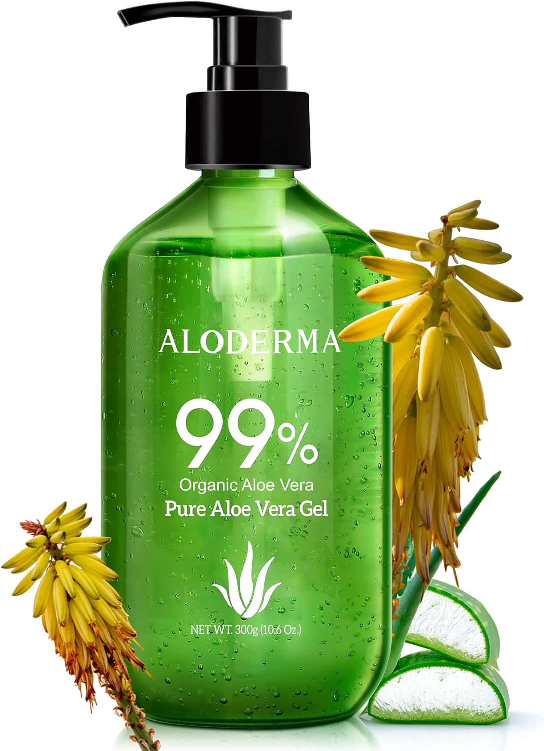 Aloderma 99% Organic Aloe Vera Gel, Bottled within 12 Hours of Harvest (300G, 313Ml), No Sticky Residue - No Powder Concentrates or Water Added - Eco-Friendly image number 5