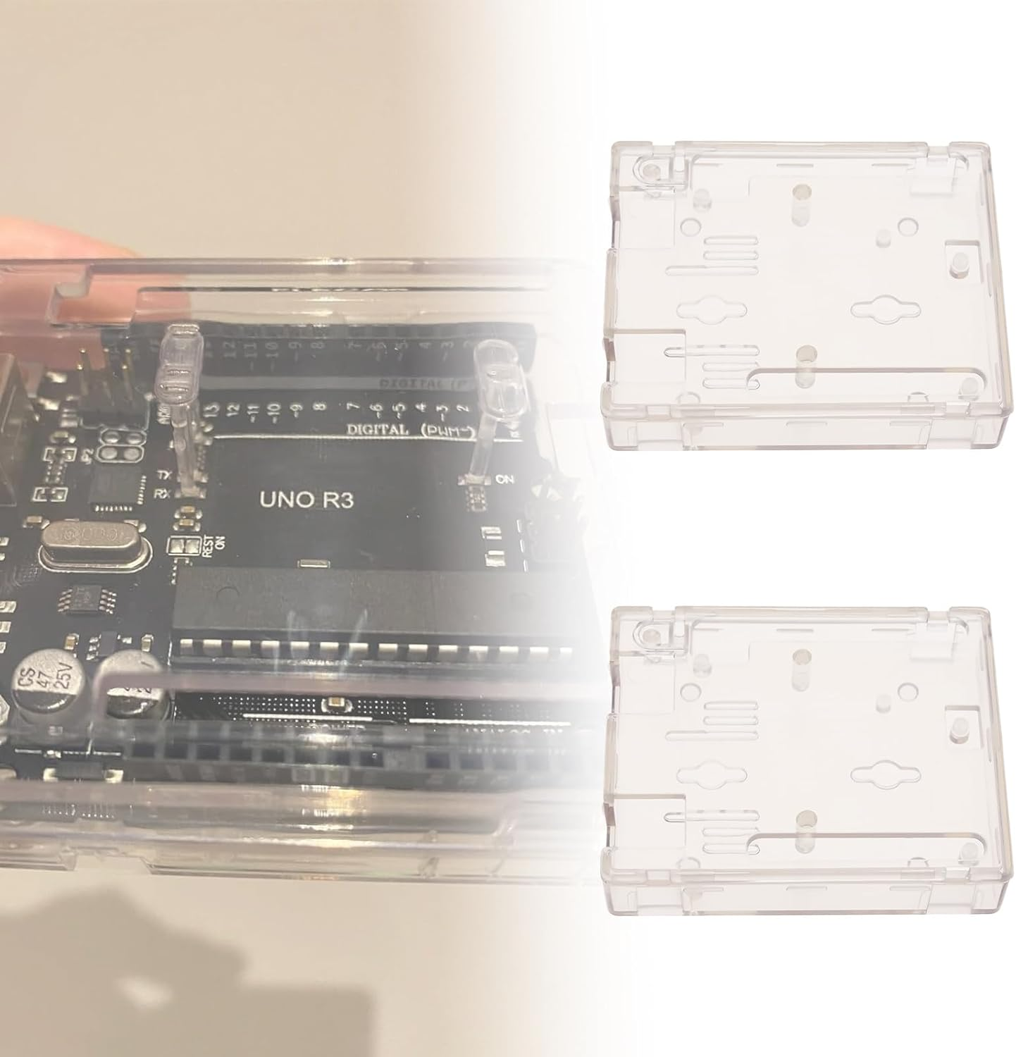 LT Easiyl 2PCS Protective Case Clear Acrylic Housing Case Transparent Computer Box with Pin Leakage Compatible with UNO R3 R4 Board image number 3