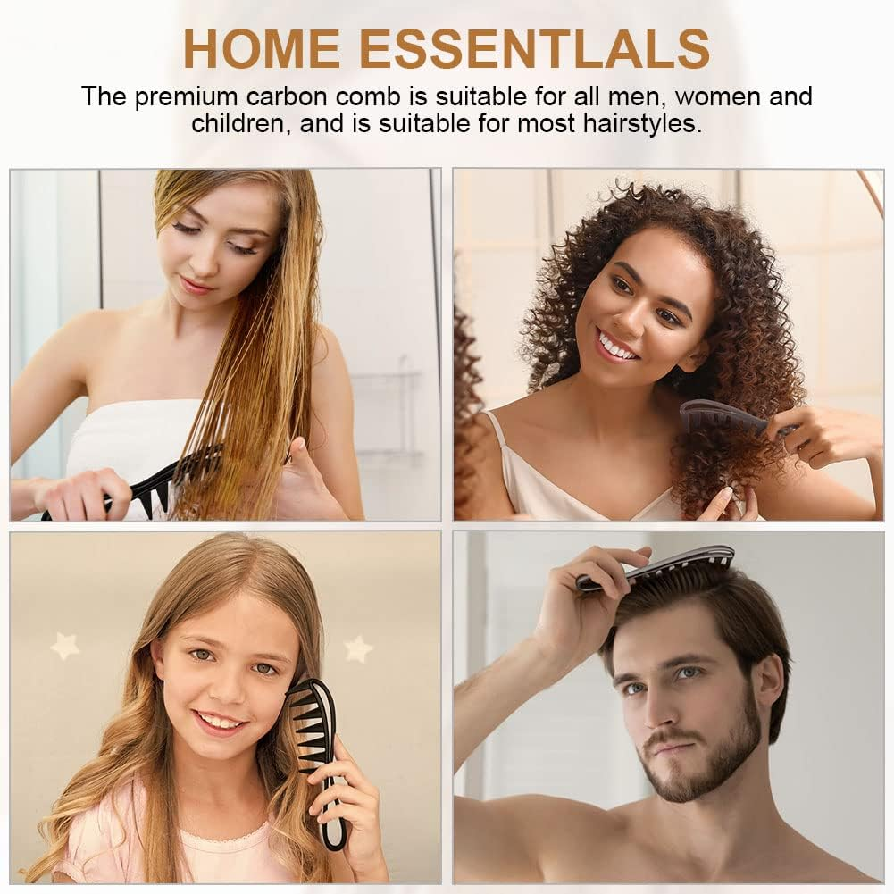 AOOWU 2 Pcs Wide Tooth Combs for Long Wet Curly Hair, Curly Hair Salon Barber Comb for Hairs Styling Detangling, Afro Hairscomb Salon Hairdressing Comb with Handgrip Heat Resistant Combs for Women