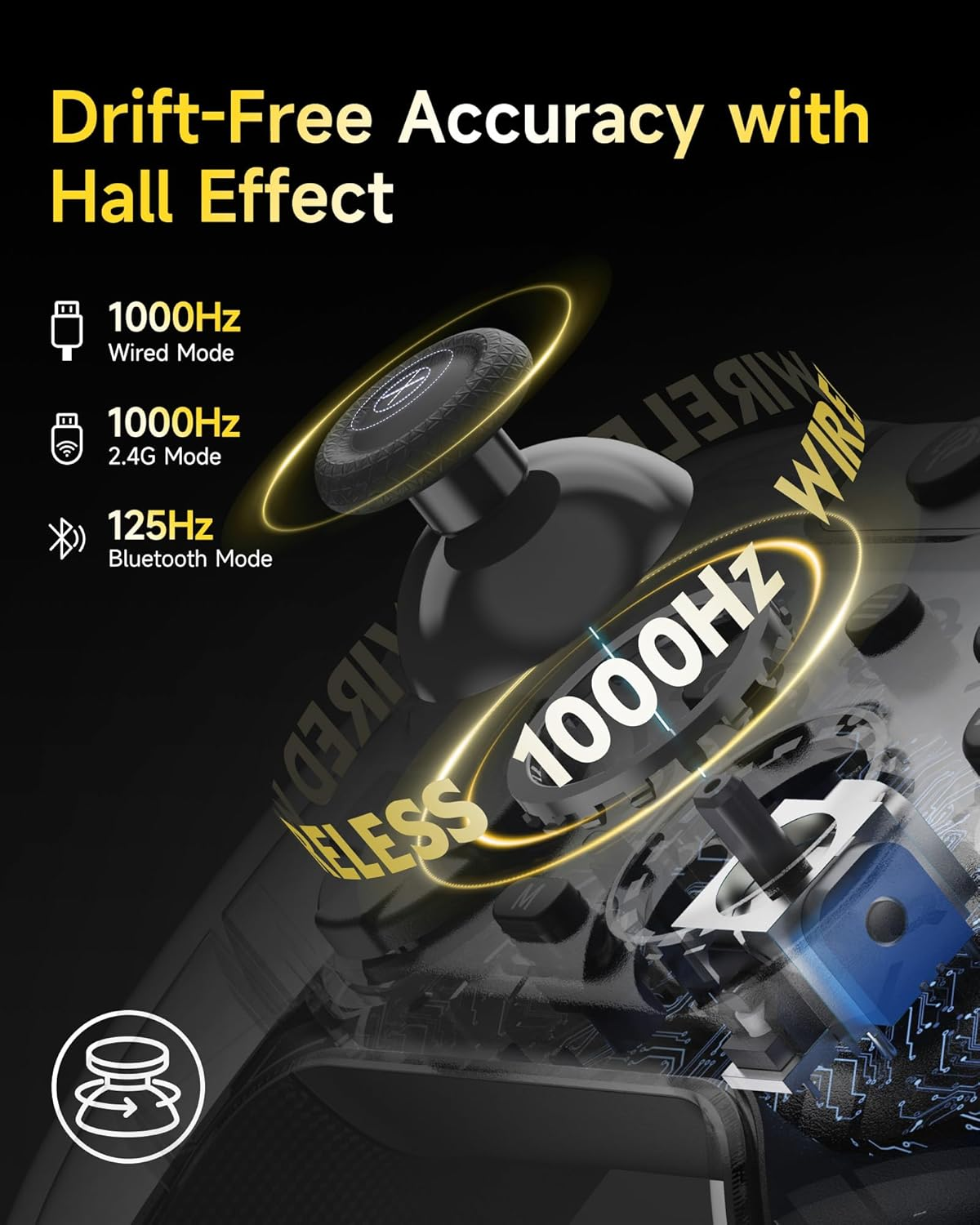 Easysmx X05PRO Wireless PC Controller &ndash; Quiet-Press Buttons, 2-Stage Impulse Triggers, 2 Programmable Buttons, Hall Joysticks, 1000Mah Battery, 1000Hz Polling Gaming Controller for Pc/Switch/Android image number 1