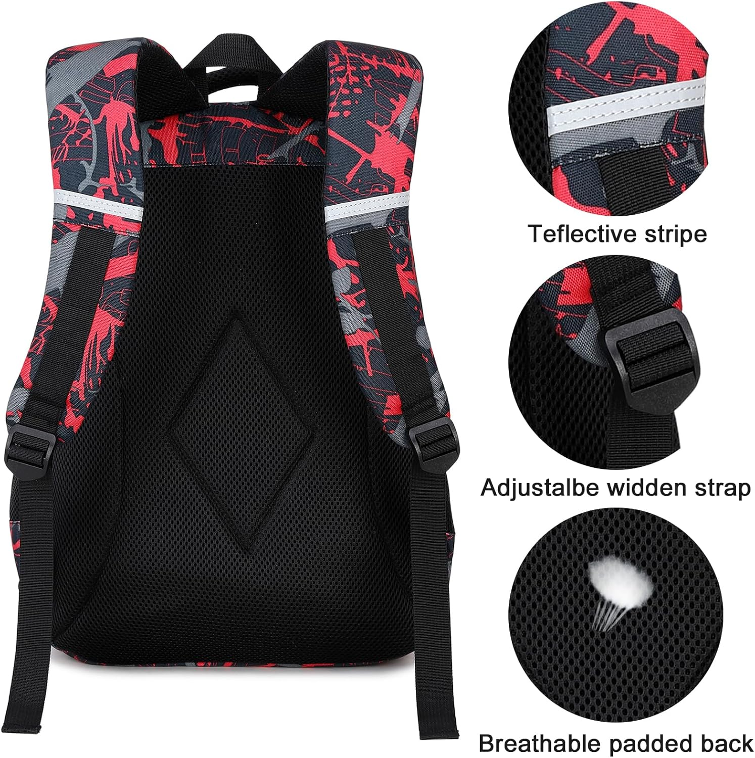 School Backpack Teen Boys Girls Bookbag Daypack School Bag with USB Charging Port image number 2