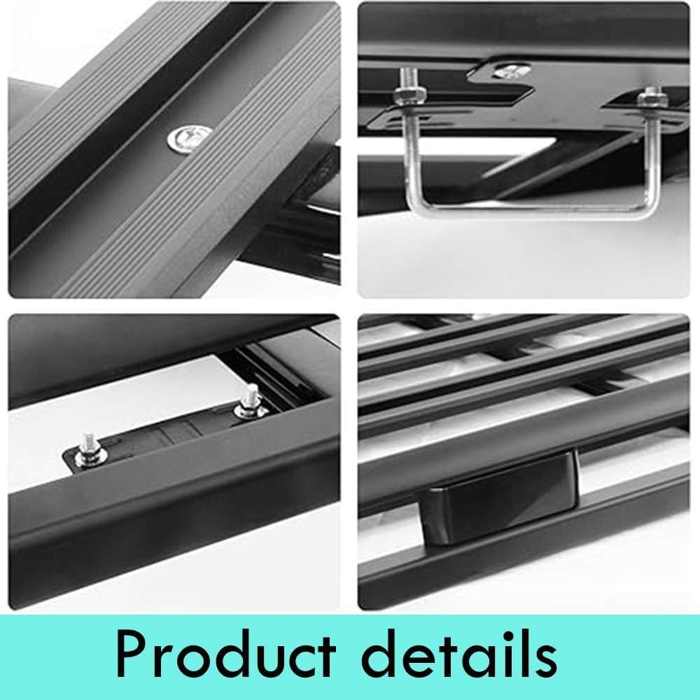 Car Roof Rack Basket Luggage Carrier Vehicle Cargo Rails 140X100Cm Black 150KG image number 6
