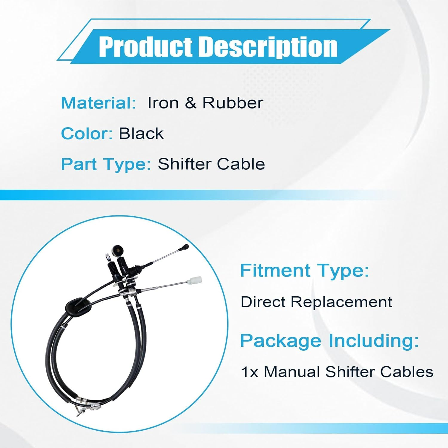 NLQR Transmission Manual Shifter Cables Compatible with Honda Accord 2003-2007 Accord Euro-R 2001-2006 TSX 2004-2008 K24 5 or 6 Speed Transmission # 54100-SDA-A01 54310-SDA-L02 image number 2