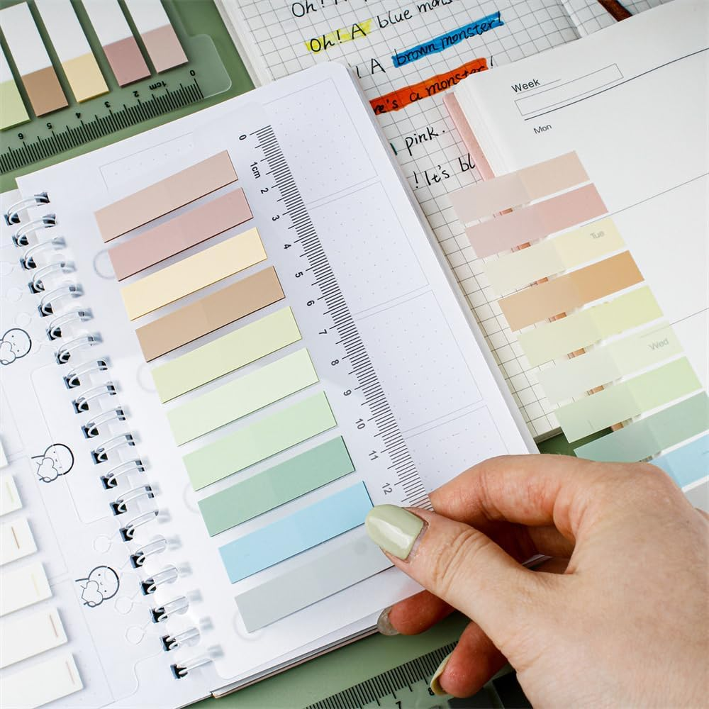 Newplenty Multi-Colored Sticky Notes Set, 1320 Pieces, Transparent, Waterproof, Self-Adhesive Strips, Long Adhesive Strips, Office, School, Bible Marker image number 4