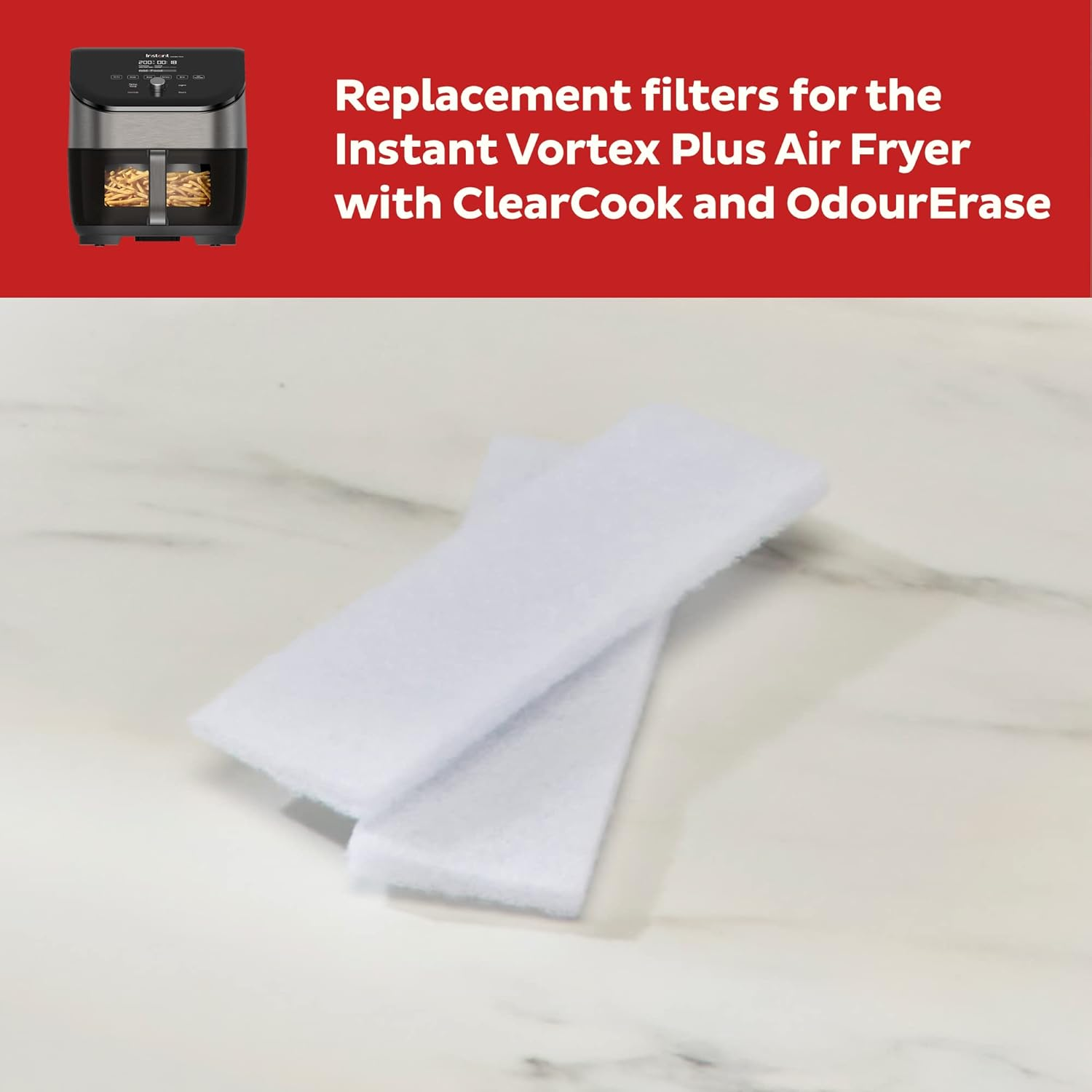 Instant Vortex plus Filters for 5.7L Clearcook Odourerase SS UK Original Filter, Set of 4, White image number 3