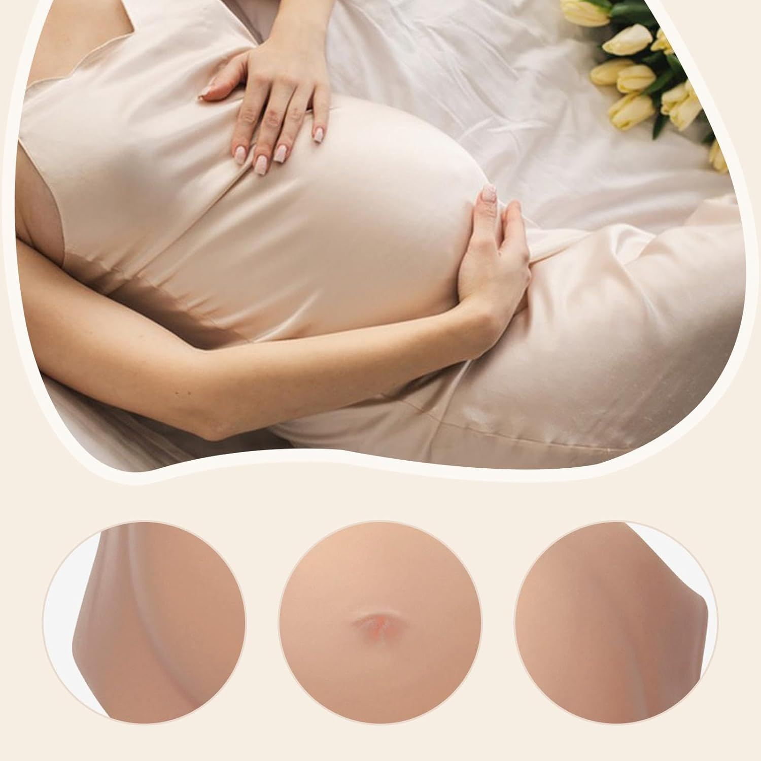 Qianly Fake Belly Silicone Belly for Advertising Cosplay Costume Screen Performance image number 4