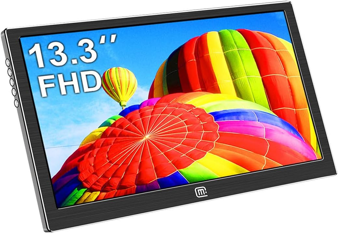 13.3 Inch USB C Portable Monitor, 1080P Mobile Screen with Dual Type-C Mini HDMI, Lightweight, HDR, Narrow Bezel for Laptop PC Phone Mac Surface Game Console image number 3