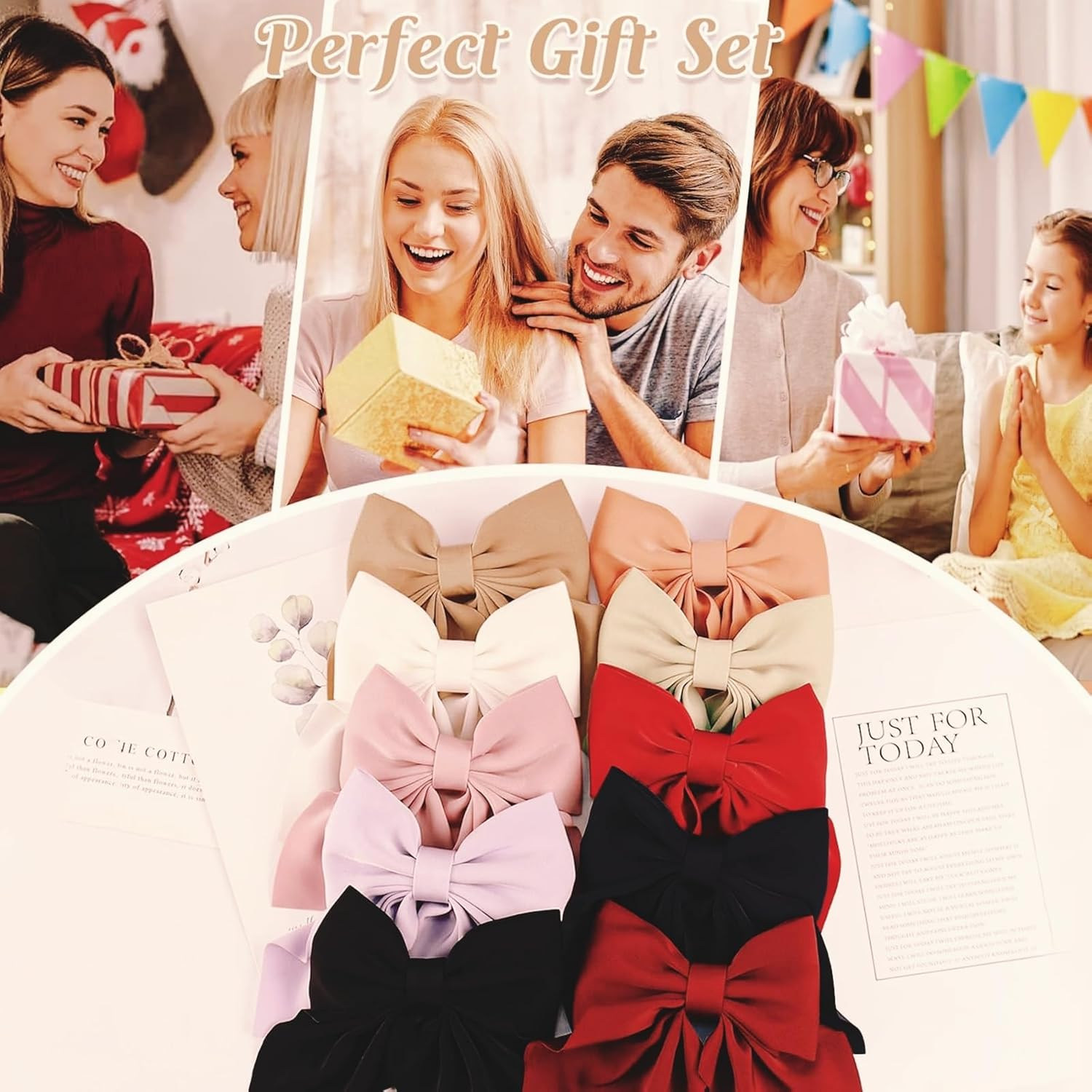 Pack of 10 Large Bow Hair Clips with Long Tails - Soft Satin French Hair Pins for Women and Girls - Perfect for Parties and Valentine'S Day image number 3