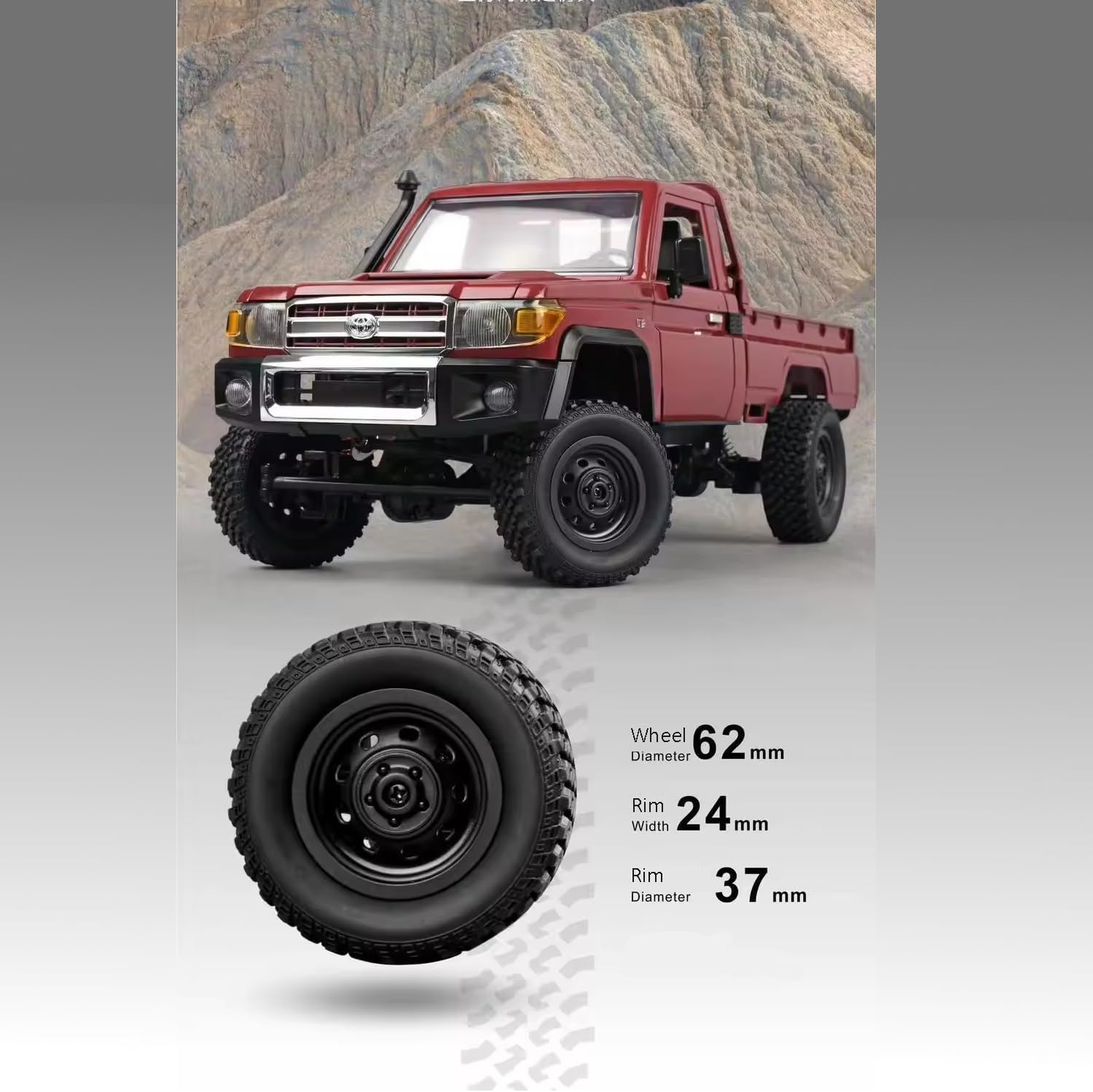 Shabee 1:12 Scale LC70 MN-82 RC Crawler High Speed, Remote Control Car, 4WD All Terrain Truck 2.4 Ghz Radio Controlled off Road 4X4 RC Car for Boys, RC Cars, Trucks with Rechargeable Battery.