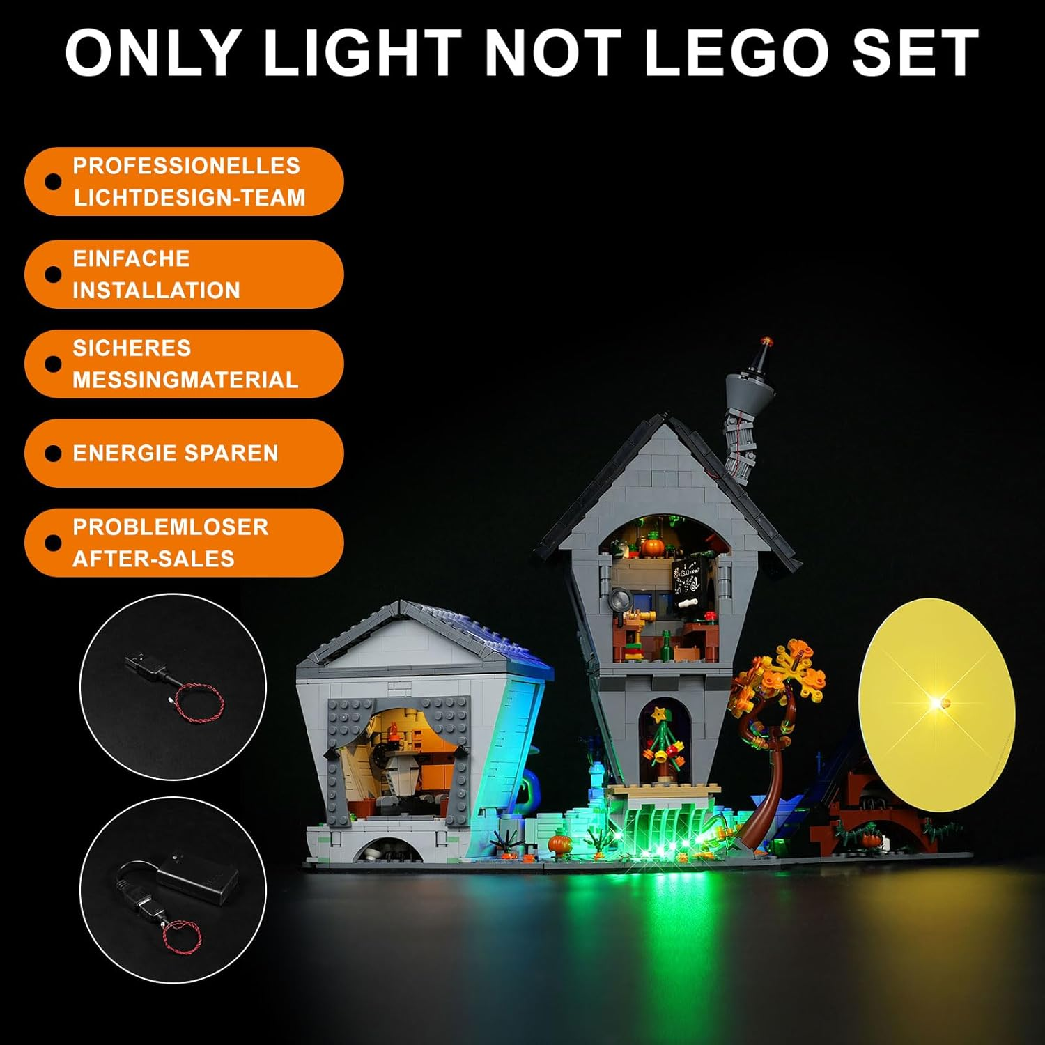 Cooldac LED Light Kit Compatible with  Tim Burton'S the Nightmare before Christmas, LED Lighting Set Compatible with  Nightmare before Christmas 21351 (Lights Only, No Models) image number 3