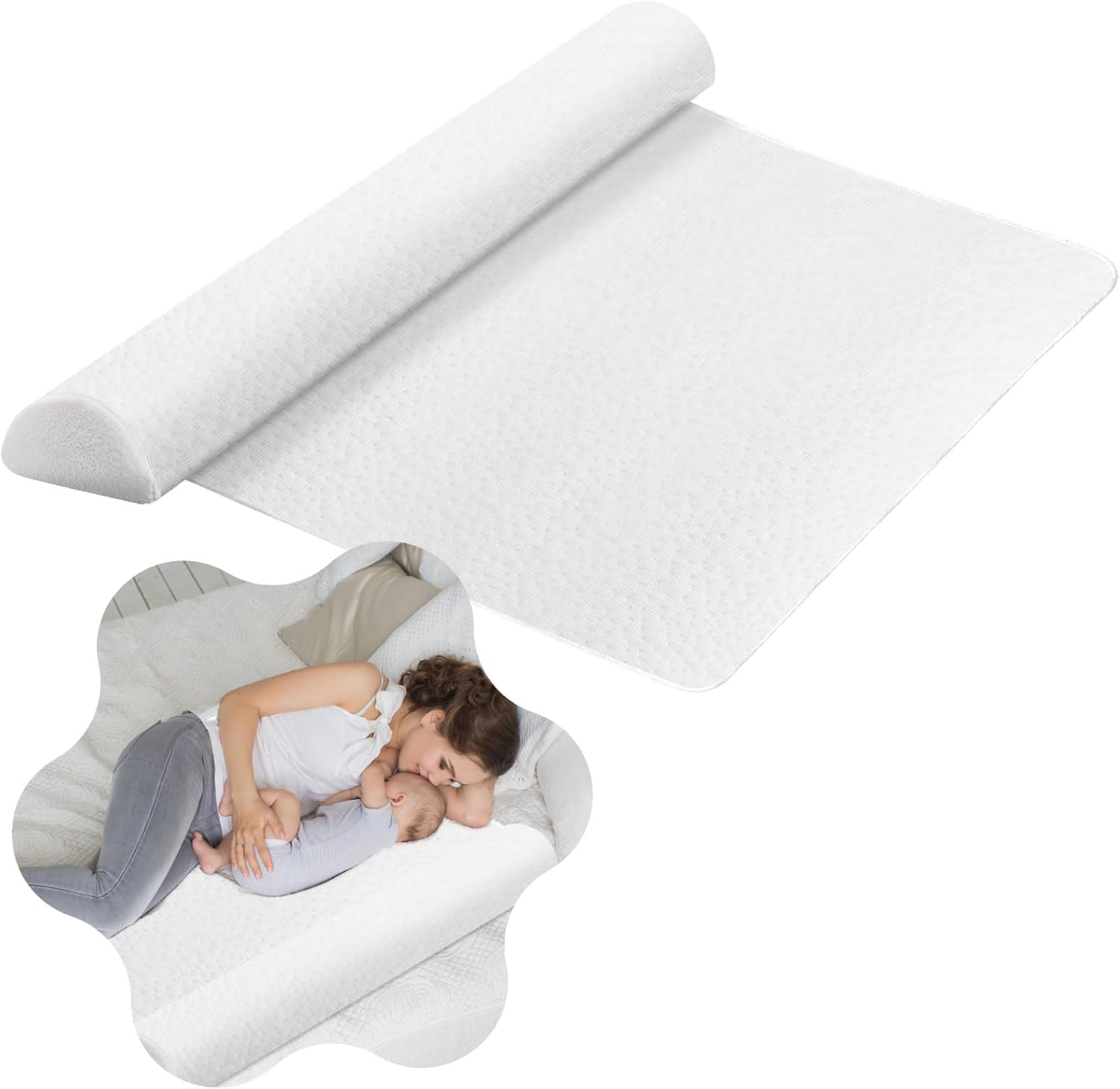 Bed Rail Guard for Toddlers Bed Guard Rail for Queen Bed with High-Density Memory Foam & Bamboo Fiber Cover Non-Slip Safety Bed Rail for Twin Full Queen King Beds image number 4